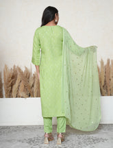 lime green gota patti embroidered suit set